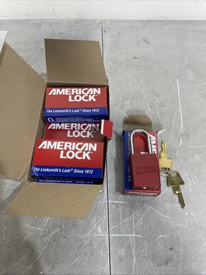 6 Qty Master Lock Safety Padlock Aluminum Red 1/4" x 1-1/2" Shackle A1106RED - Image 1 of 4
