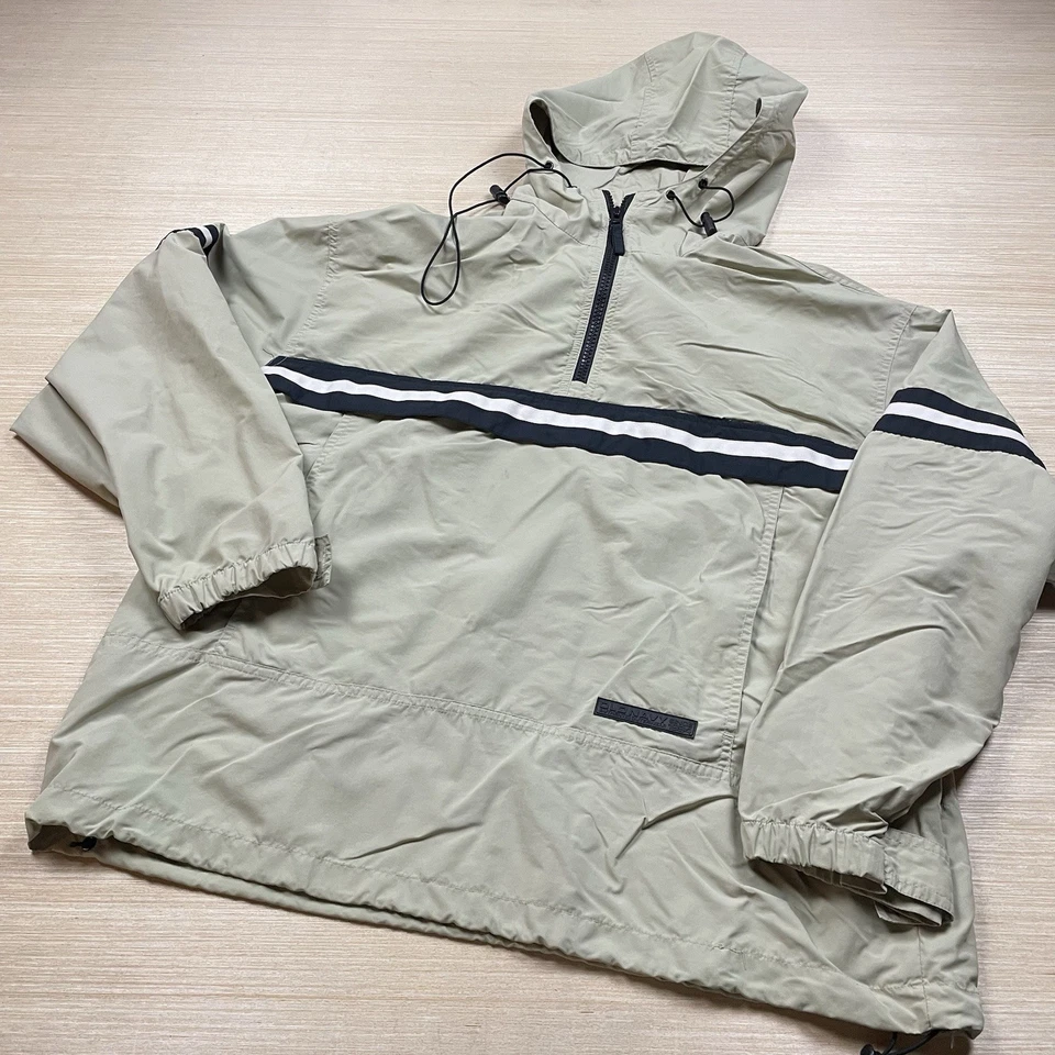 Vintage Old Navy Windbreaker Anorak Jacket y2k 90s Striped M Pullover 1/2 Zip - Image 1 of 4