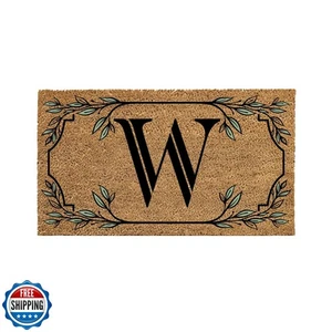 Evergreen Flag Monogram Coir Doormat | Letter W | Front Door Mat for Outdoor - Picture 1 of 5