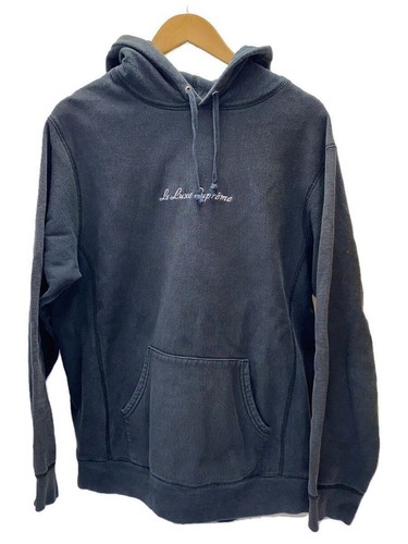 Felpa Supreme con cappuccio L cotone nero usata