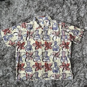 Avi Collection Kahala Geometric Guitar Flower Button Up Shirt Size XXL Casual - Picture 1 of 15