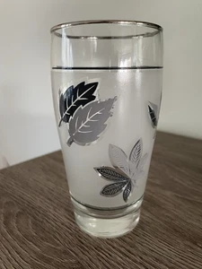 Vintage Libbey Silver Leaf Frosted Flat Juice Drinking Glass 4” 1953-1978 - Picture 1 of 5