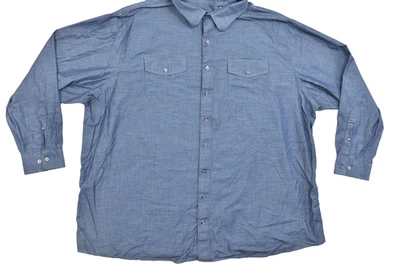 SYNGRY Men's Blue Button Down Shirt Regular Size 4XLT  100% Cotton - Image 1 of 4