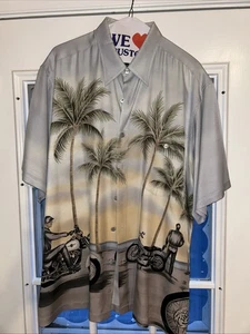 Harley Davidson Tori Richard Motorrad Strand Seide Kurzarm Hawaiihemd L - Bild 1 von 6
