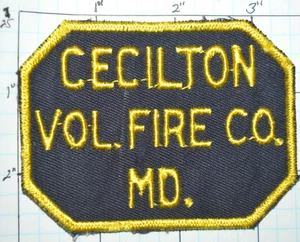 MARYLAND, CECILTON VOL FIRE DEPT VINTAGE PATCH - Picture 1 of 1