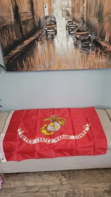 Флаг морской пехоты США USMC 3x2 фута — красный и золотой — новый - Изображение 1 из 4