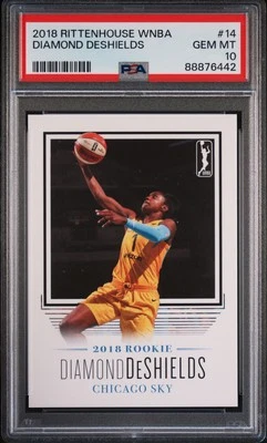 2018 Rittenhouse WNBA Diamond Deshields #14 Rookie RC Sp/500 PSA 10 Sky - Image 1 of 2