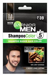 Garnier Brown Black 3.0 Men Shampoo Hair Color 20 ml Pouch From India - Picture 1 of 3