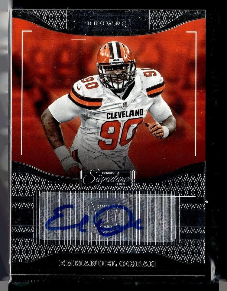 2016 DONRUSS SIGNATURE ROOKIE AUTO EMMANUEL OGBAH BROWNS - Image 1 of 1