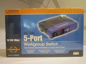 Linksys 10/100 5-Port Workgroup Switch EZXS55W, New Sealed - Picture 1 of 3