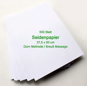 500 Blatt Seidenpapier für Dorn Methode/Breuß Massage 37,5 x 50 cm - Bild 1 von 2