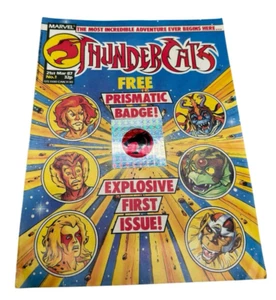 Thundercats Comic - #1 - 21 Mar 1987 with Free Prismatic Badge - UK Marvel - Picture 1 of 5