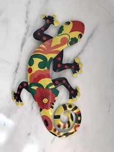 Tropical Gecko  Decor  Metal Striped Outdoor Indoor Garden Decor Decoration - Picture 1 of 5