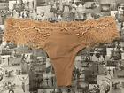 NWT Victoria's Secret Dream Angels Lace-Trim Thong Praline Panty Size Small  S