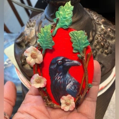 Pintura Original Cuervo cuervo arte NUEVO pájaro escultura obra de arte decoración del hogar Artettina Foto 1 de 4