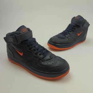 Nike Air Force 1 AF1 Mid Retro PRM QS NYC Finest 2018 Mens 11 Navy Blue Orange