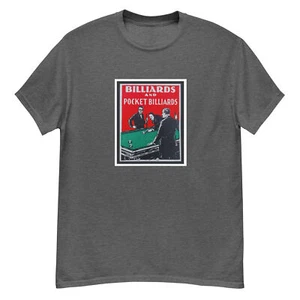 CLASSIC "VINTAGE" LOOK POOL BILLIARDS T-SHIRT 8 BALL 9 BALL M-3X - Picture 1 of 4