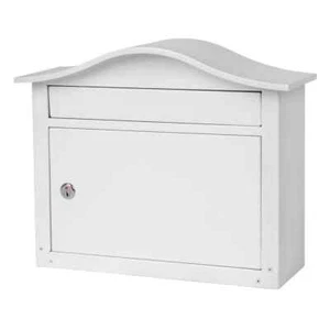 Architectural Mailboxes Saratoga White, Medium,Steel, Locking Wall Mount Mailbox - Picture 1 of 10