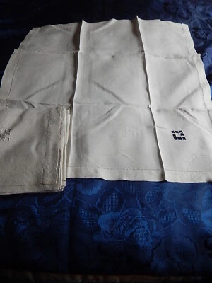 6 SERVIETTE LIN TABLE BLANCHE ANCIENNE RICHELIEU JOURS ECHELLE 70 X 70 BRODERIE  - Photo 1/4