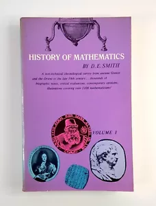 History of Mathematics by D E Smith Volume 1 (1958 Paperback) VINTAGE TEXTBOOK - Picture 1 of 7