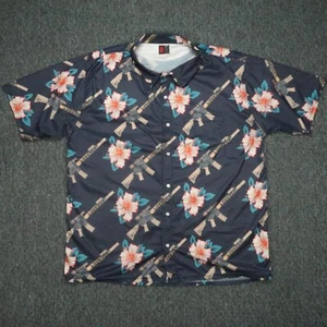 OAF Nation Shirt Mens 3XL Blue Floral Short Sleeve Button - Picture 1 of 7