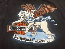 Vintage 80's Harley Davidson Single Stitch Alaska Polar Bear Eagle T-Shirt Sz XL