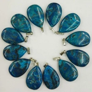 50 Stck. Naturstein Blau Verrückt Achat Wassertropfen Form Anhänger Perle 16x24mm Zum Selbermachen - Bild 1 von 4