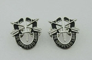 US Army Special Forces Beret Cap Badge De Oppresso Liber Badge Pin-pair - Picture 1 of 3