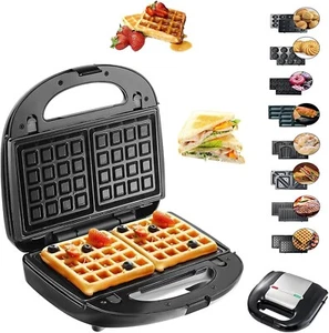 8-in-1 Sandwich Maker, 750W, Panini Press, Non-Stick, Temperature Control, LED - Picture 1 of 6