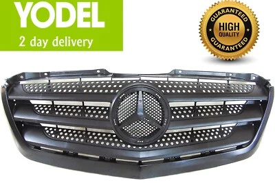 Mercedes Sprinter 2013-2018 Front Radiator Main Grille Black Insurance Approved - Image 1 of 4