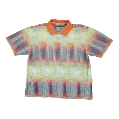 Axis Mens Polo Shirt Large Abstract Geometric Print, 100% Cotton - Image 1 of 4