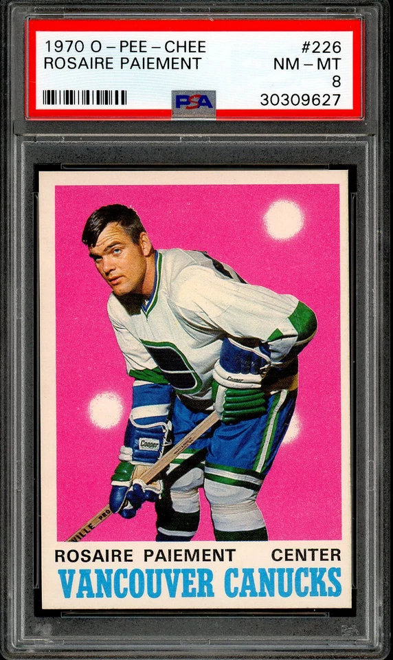 1970-71 OPC O PEE CHEE #226 Rosaire Paiement Rookie PSA 8 NM-MT Canucks 1st Year - Image 1 of 2