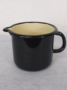 IKEA 40oz Enamelware Pitcher Mug Jumbo Measure Cup Black & Cream #22855 RARE - Picture 1 of 12