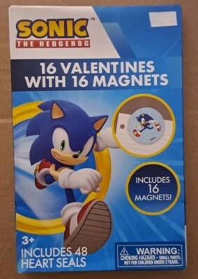 Sonic The Hedgehog Valentine's Day Cards with 16 magnets  - Image 1 of 3