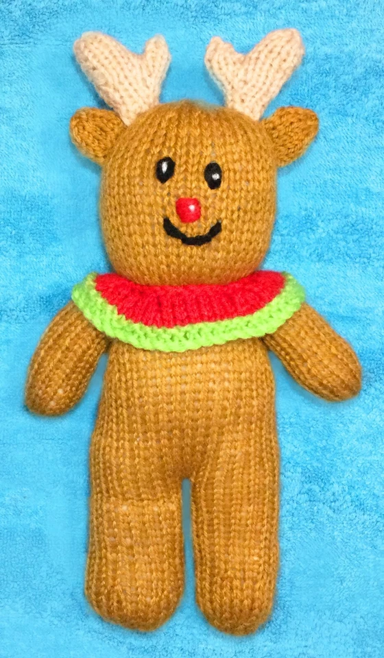 STRICKANLEITUNG - Weihnachten Rudolph das Rentier 20 cm weiches Plüschtier