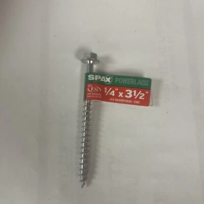 Tornillos de retardo para madera SPAX cabeza hexagonal 1/4 x 3-1/2” zinc plata Powerlag 46 unidades perno de retardo Foto 1 de 2
