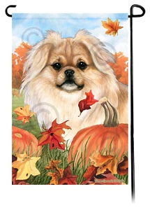 Bandera Jardín Hojas Caídas - Crema Tibetano Spaniel - Imagen 1 de 1