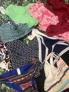 WOMENS Bathing Suit Lot Mixed Sz L Total 12 Pc Mixed Sizes - Picture 1 of 5