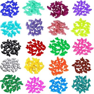 100pcs (10Colors) Cat Nail Caps Cat Claw Caps Cat Nail Covers with Adhesive Glue - Picture 1 of 6