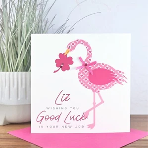 Personalizado hecho a mano buena suerte en tu nuevo trabajo, exámenes, jubilación - Imagen 1 de 2