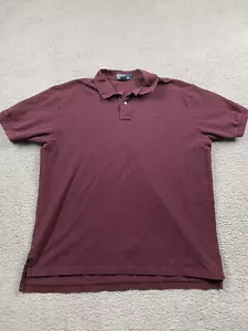 Ralph Lauren Polo Shirt Adult 2XL XXL Maroon Green Pony Cotton Rugby Mens 395 - Picture 1 of 9