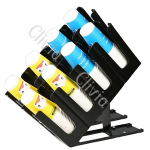 Paquete de 2 portavasos Clivia negro 4 secciones inclinadas dispensador de tazas cafetería - Imagen 1 de 8