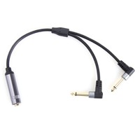 Ideal Dual 6.35mm Male Stereo to 6.35mm Female Jack Audio Adapter Splitter Cable