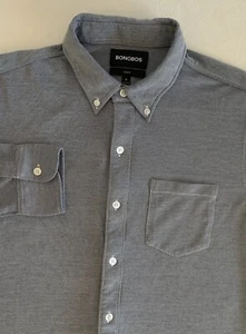 Bonobos Herren M Slim Fit Hemd Blau Weiß Kariert Langarm Button Down - Bild 1 von 7