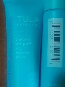 2 Tula Skincare Instant De-Puff Eye Renewal Serum 0.24 Oz Ea = .48 Oz Total NEW - Picture 1 of 6