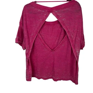 We the Free People Viola Tee T-Shirt Gr. M Open Back Pink T-Shirt S Burnout - Bild 1 von 6