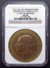 1923 Weimar Germany - Westphalia Gilt-Bronze 5 Million Mark Notgeld, NGC AU 58.