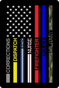 First Responder Flag Decal Police Fire EMS Military Nurse Dispatch Corrections - Foto 1 di 5