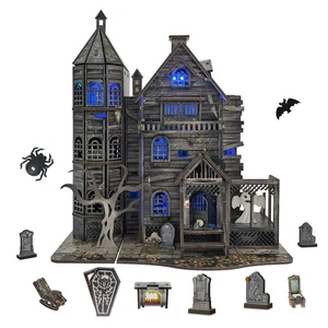 DIY Miniatur Haus Kit, Spukhaus Halloween 3D Holzpuzzle für Erwachsene... - Bild 1 von 6