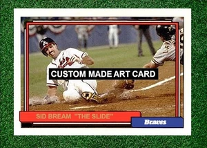 Sid Bream Atlanta Braves 1993 Custom Made Baseball Art Card Blank Back the Slide - Picture 1 of 2